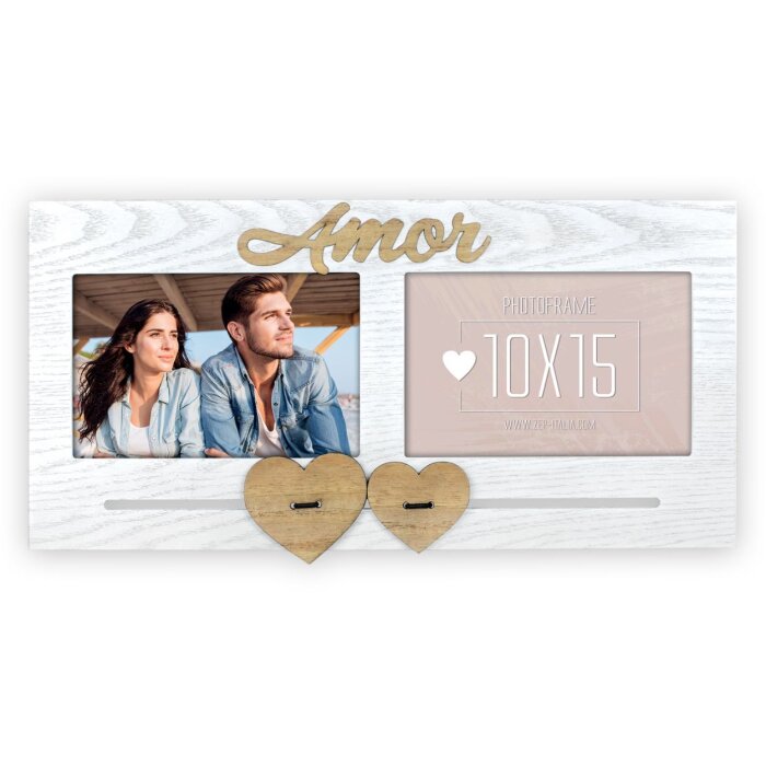 Cadru dublu Amor 2 fotografii 10x15 cm