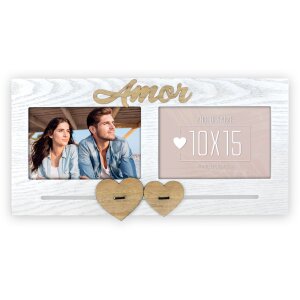 ZEP Doppelrahmen Amor 2 Fotos 10x15 cm Holz 34,5x17 cm
