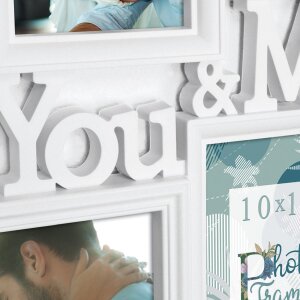 ZEP Galerie foto Aveiro 6 fotografii 10x15 cm Alb Tu & Eu ramă de perete 45x38 cm