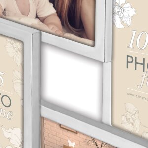 ZEP Elmar cadru metalic 4 fotografii 10x15 cm argint 25x25 cm