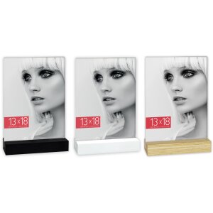 ZEP Dresda Acryl-Fotorahmen 10x15 13x18 15x20 Weiß/Schwarz/Natur