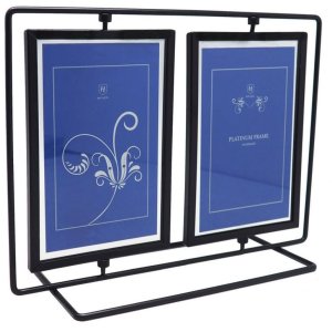 Henzo Doppelrahmen Swing Metall für 2 Fotos drehbar Gold Roségold Schwarz Silber