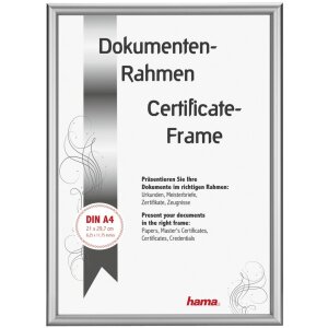 Cadru din aluminiu Detroit 21x30 cm sticlă acrilică argintie