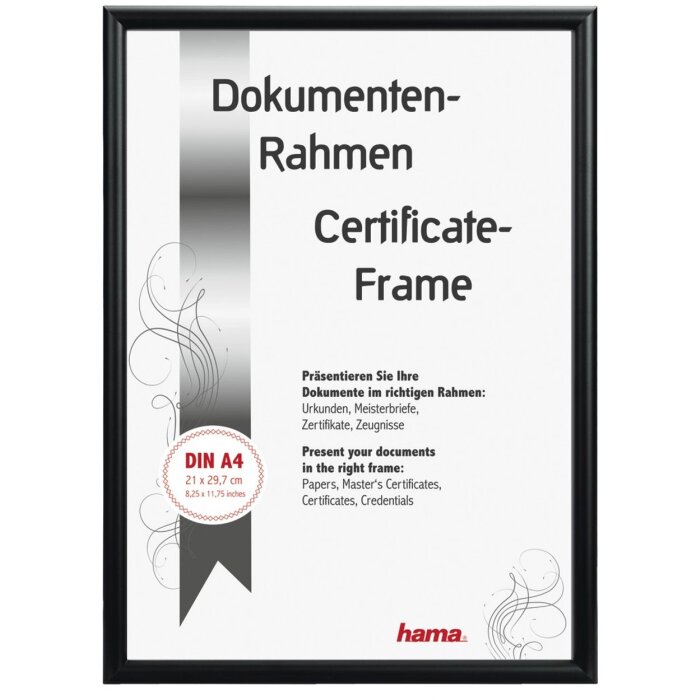 Cadru din aluminiu Detroit 21x30 cm negru sticlă normală