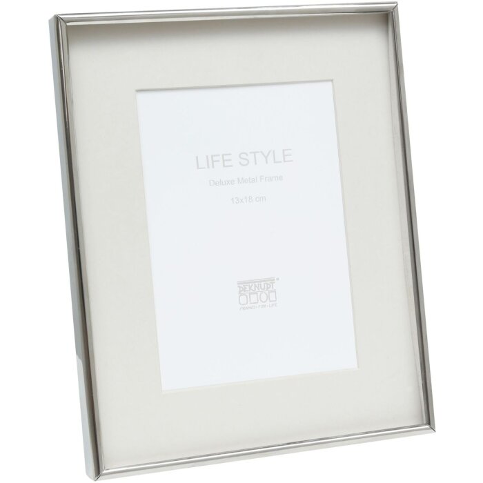 Cadru foto Deknudt S57MP1 argintiu lucios cu passe-partout