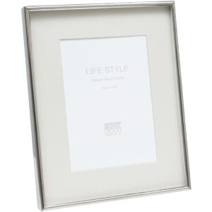 Cadru foto Deknudt S57MP1 argintiu lucios cu passe-partout