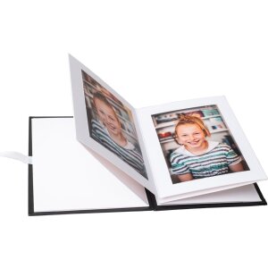 HNFD Leporello Lona negru 12 fotografii 15x20 cm pagini albe arc decorativ