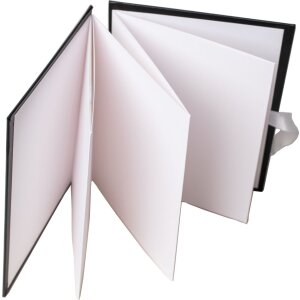 HNFD Leporello Lona negru 12 fotografii 15x20 cm pagini albe arc decorativ