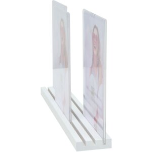 Suport foto din lemn alb 3 fotografii 10x15 cm format portret