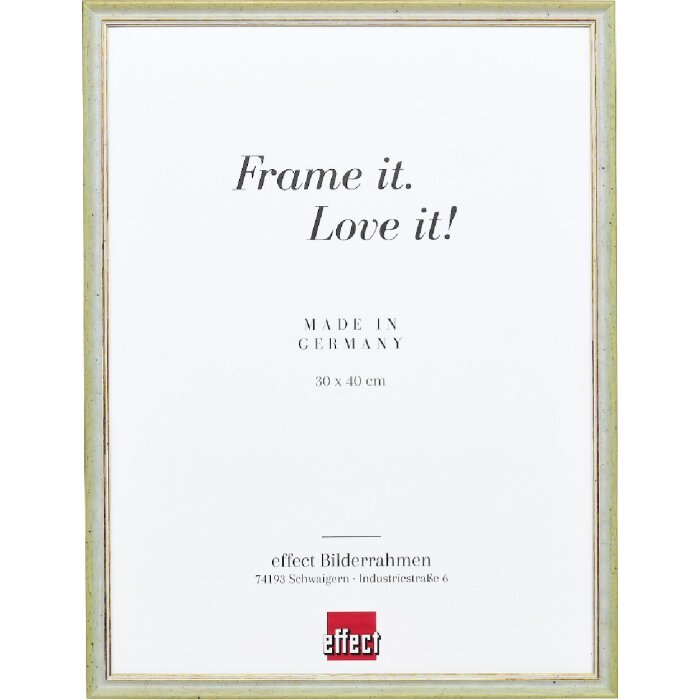 Efect cadru din lemn masiv profil 25 verde 10.5x14.8 cm sticlă acrilică