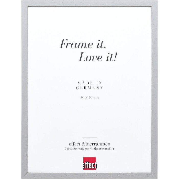 Efect cadru din lemn profil 35 gri deschis 13x13 cm sticlă normală