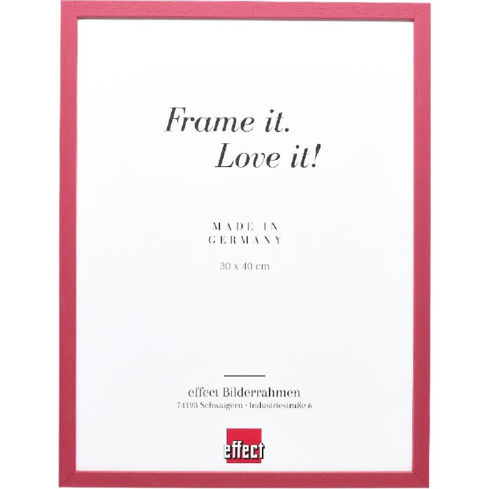 Efect cadru din lemn profil 35 roșu 13x13 cm sticlă anti-reflexivă