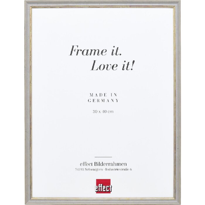 Effect Massiv-Holzrahmen Profil 25 grau 14,8x21 cm Klarglas