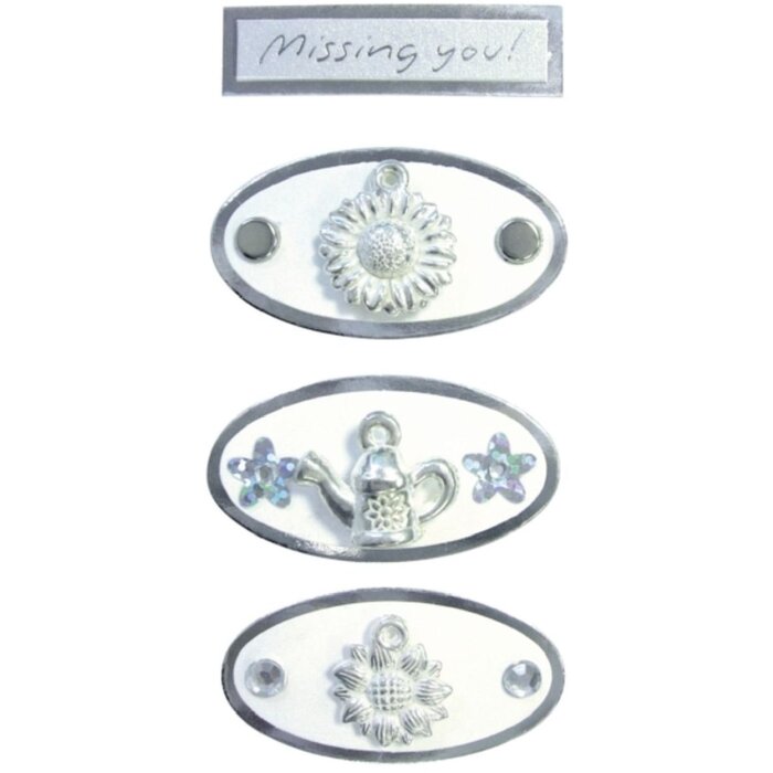 HERMA Creative 3D Sticker Silberembleme 1 Blatt 75x100 mm für Scrapbooking