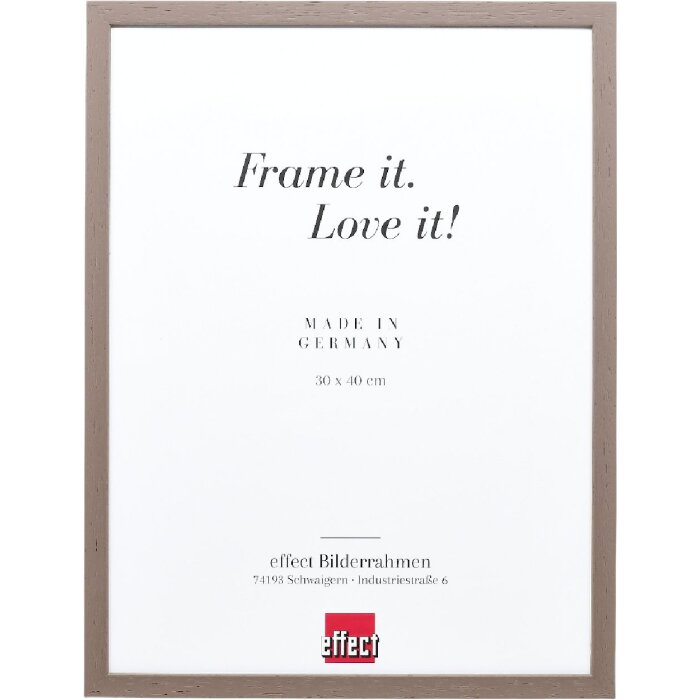 Efect cadru din lemn profil 35 maro 18x24 cm sticlă antireflex