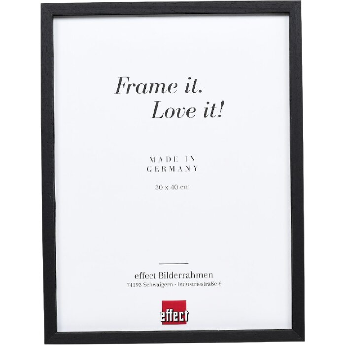 Efect cadru din lemn profil 35 negru 18x27 cm sticlă normală + distanțier