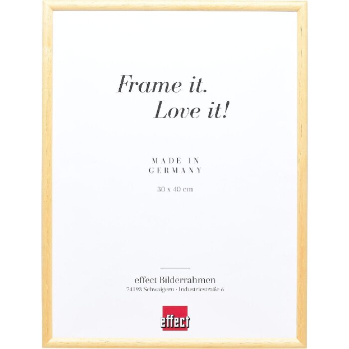 Efect cadru din lemn masiv profil 20 natural 18x32 cm sticlă muzeu