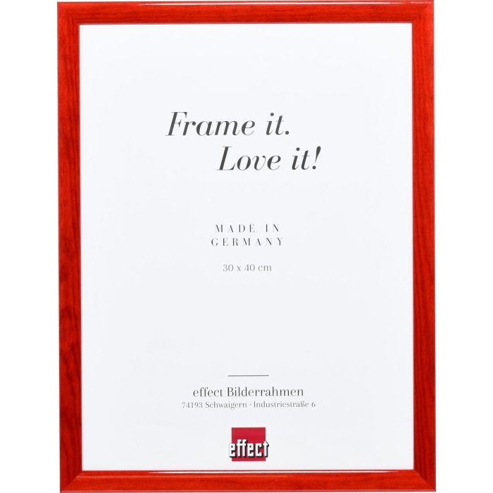 Efect cadru din lemn profil 89 roșu 18x32 cm sticlă muzeu