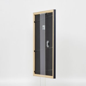 Effect Holzrahmen Profil 38 grau 20x20 cm Museumsglas