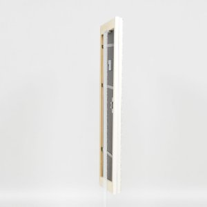 Effect Holz-Barockrahmen Profil 37 weiß 20x20 cm Museumsglas