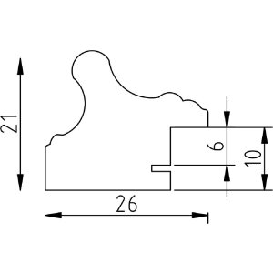 Effect Holzrahmen Profil 21 blau 20x28 cm mit Normalglas