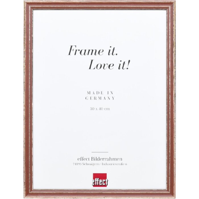 Efect cadru din lemn profil 38 maro 20x30 cm sticlă muzeu