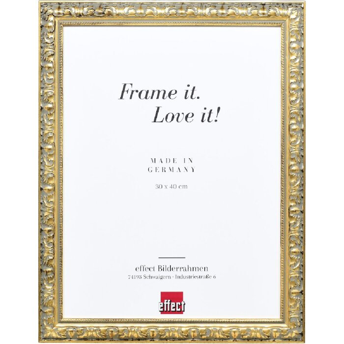 Efect cadru din lemn profil 94 auriu 21x28 cm sticlă acrilică