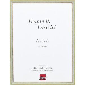 Effect Massiv-Holzrahmen Profil 25 grün 21x28 cm mit Museumsglas