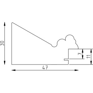 Efect cadru din lemn masiv profil 28 aur 21x29.7 cm sticlă muzeu