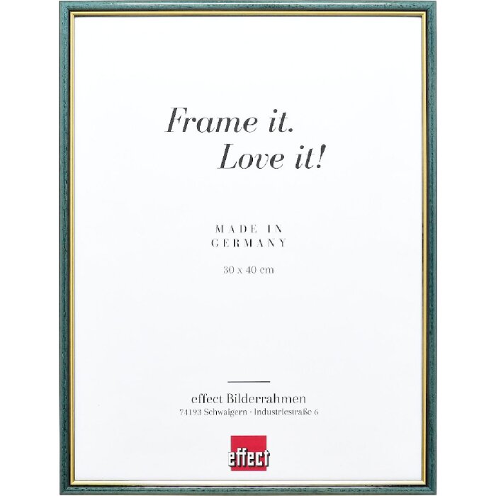 Effect Holzrahmen Profil 23 blau 23x70 cm mit Antireflexglas