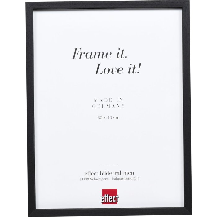 Effect Holzrahmen Profil 35 schwarz 23x70 cm Normalglas Abstandshalter