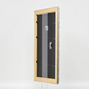 Effect Holzrahmen Profil 94 silber 23x70 cm mit Antireflexglas
