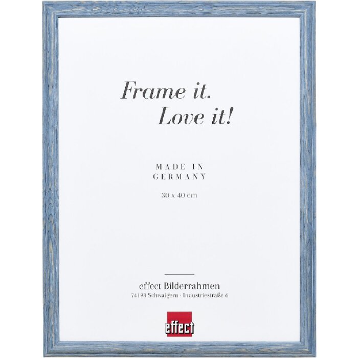 Effect Holzrahmen Profil 32 grau-blau 24x30 cm Normalglas