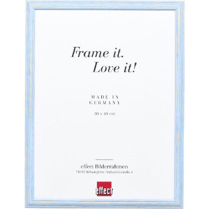Effect Holzrahmen Profil 32 blau 24x30 cm Museumsglas