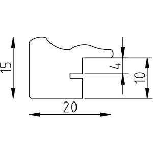 Efect cadru din lemn profil 38 alb 25x30 cm sticlă normală