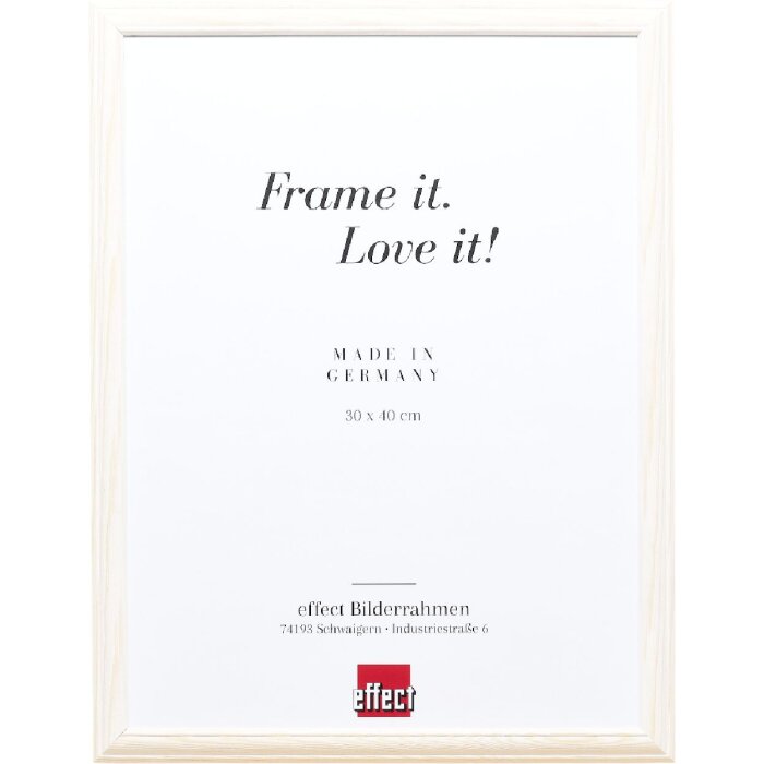 Efect cadru din lemn profil 32 alb 25x60 cm sticlă muzeu