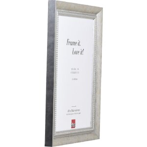 Effect Massiv-Holzrahmen Profil 28 silber 25x70 cm mit Museumsglas
