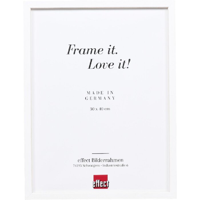 Efect cadru din lemn profil 35 alb 25x80 cm sticlă normală + distanțier