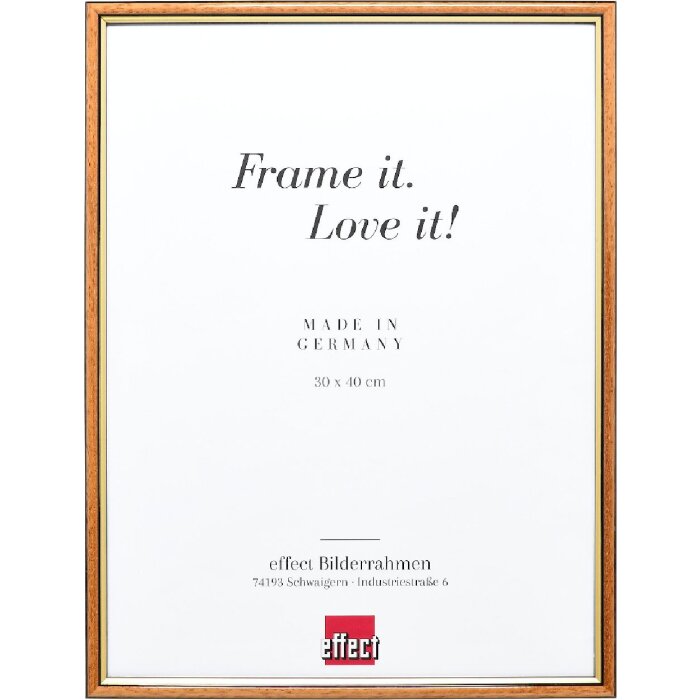 Effect Holzrahmen Profil 23 hellbraun 27x48 cm Antireflexglas