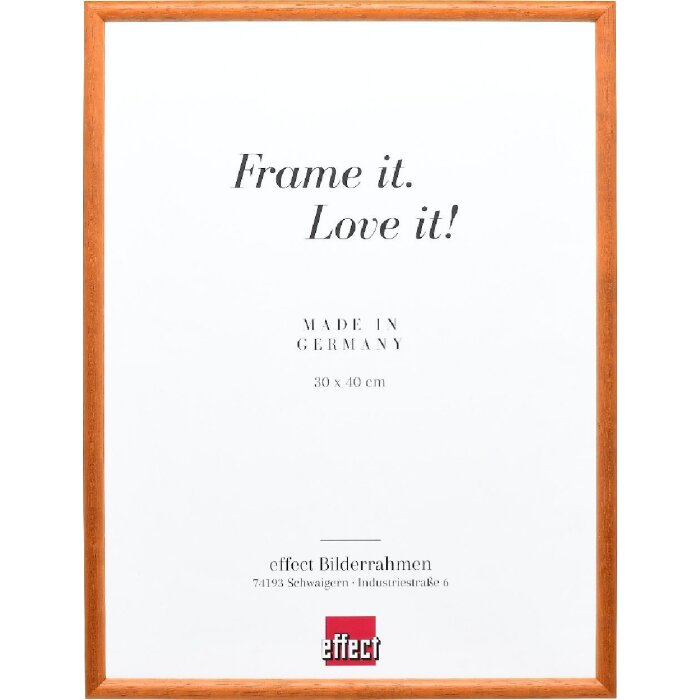 Efect cadru din lemn masiv profil 20 nuc maro 28x35 cm sticlă acrilică