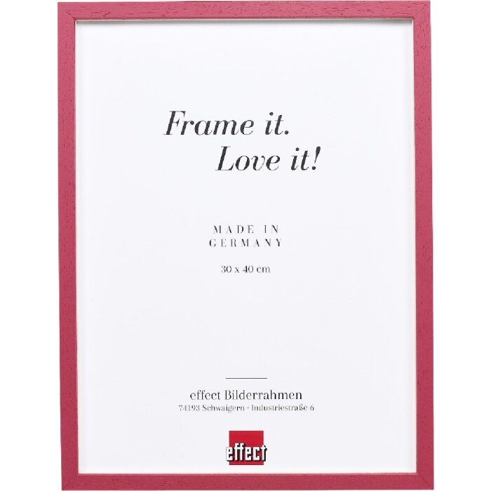 Efect cadru din lemn profil 35 roșu 28x35 cm sticlă normală + distanțier