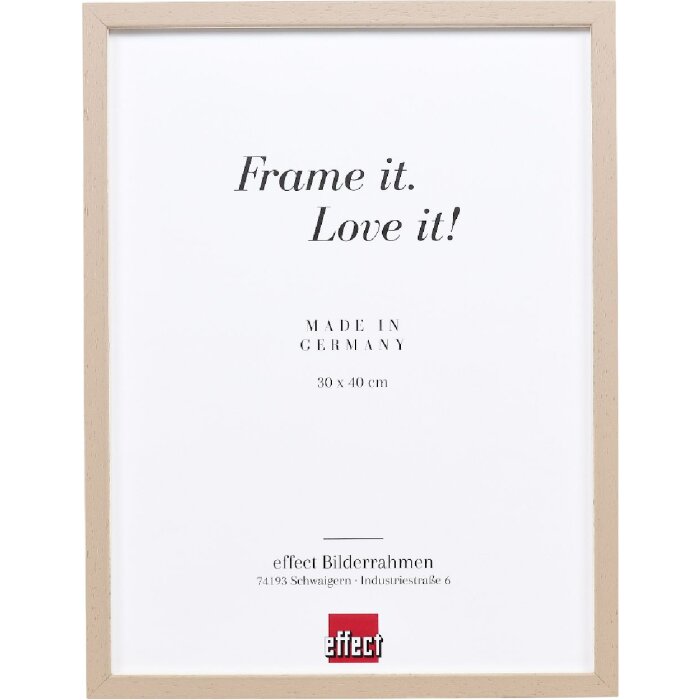 Efect cadru din lemn profil 35 maro deschis 28x35 cm sticlă normală + distanțier