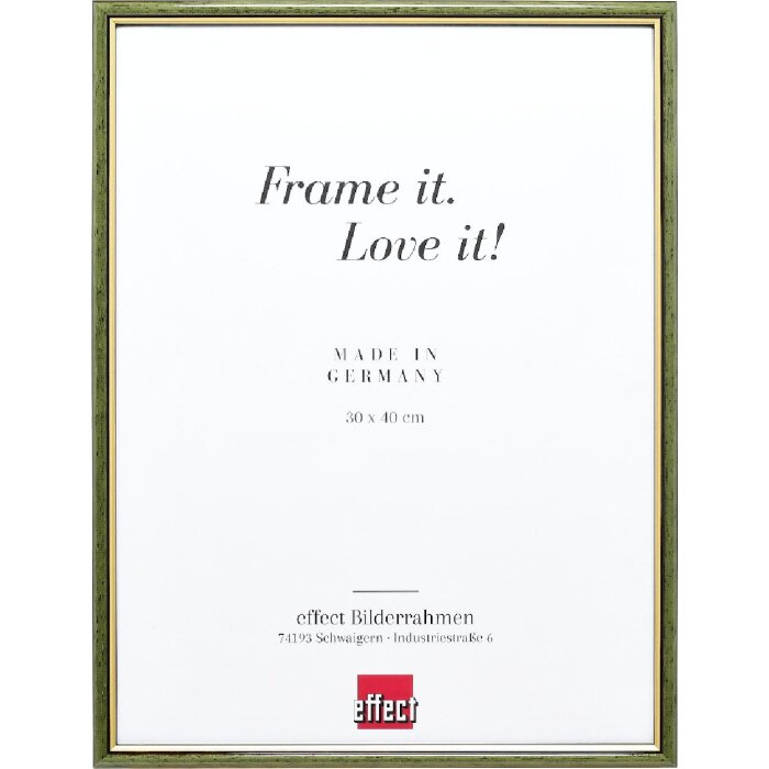 Effect Holzrahmen Profil 23 grün 30x30 cm mit Acrylglas