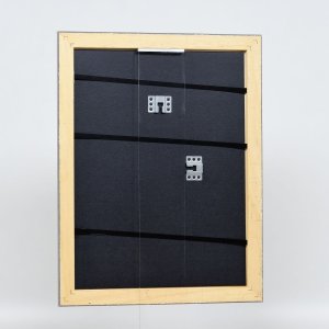 Effect Holzrahmen Profil 94 silber 30x30 cm mit Museumsglas