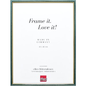 Effect Holzrahmen Profil 23 blau 30x40 cm Antireflexglas