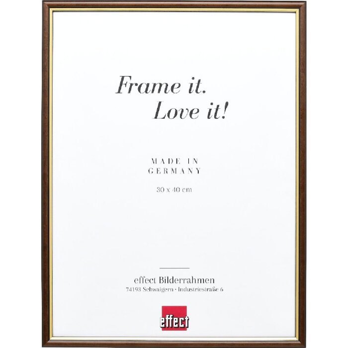 Effect Holzrahmen Profil 23 nußbraun 30x45 cm mit Antireflexglas