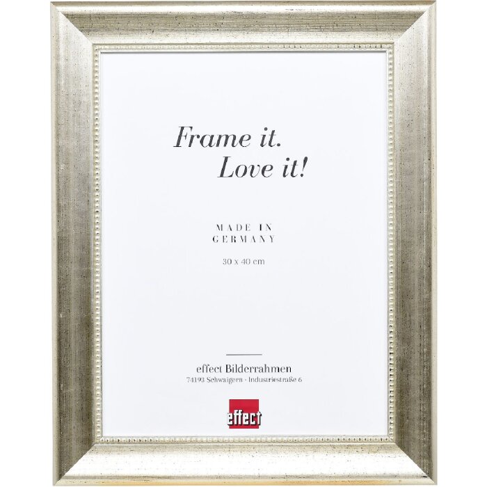 Effect Holzrahmen Profil 95 silber 35x100 cm Antireflexglas