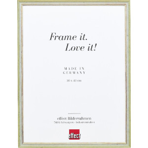 Efect cadru din lemn masiv profil 25 verde 40x40 cm sticlă transparentă