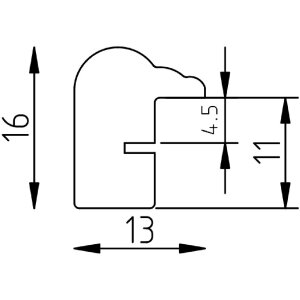 Efect cadru din lemn profil 23 roșu 40x50 cm sticlă acrilică