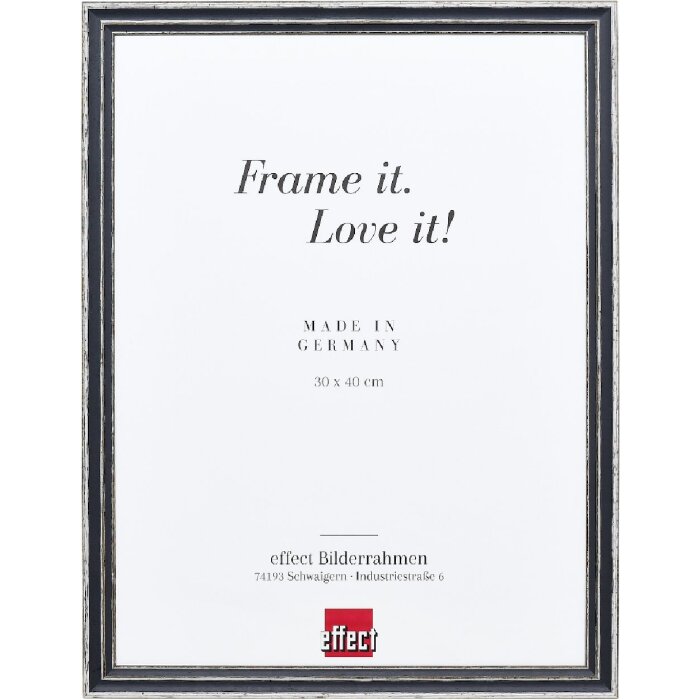 Efect cadru din lemn profil 38 gri 40x60 cm sticlă anti-reflexivă